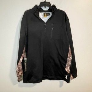 Browning black and Realtree camo quarter zip performance pullover size Large